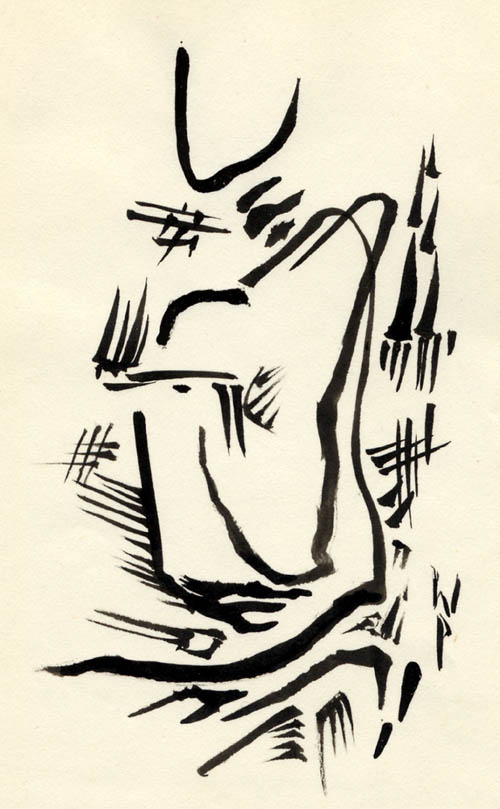 Wolfgang Paalen - Untitled (Automatic Drawing) - c.1954 ink on paper